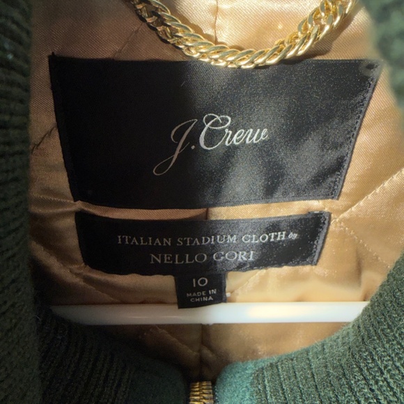 J.Crew Italian Stadium Cloth Nello Gori Coat | Green | Size 10 | NWOT - Picture 2 of 5